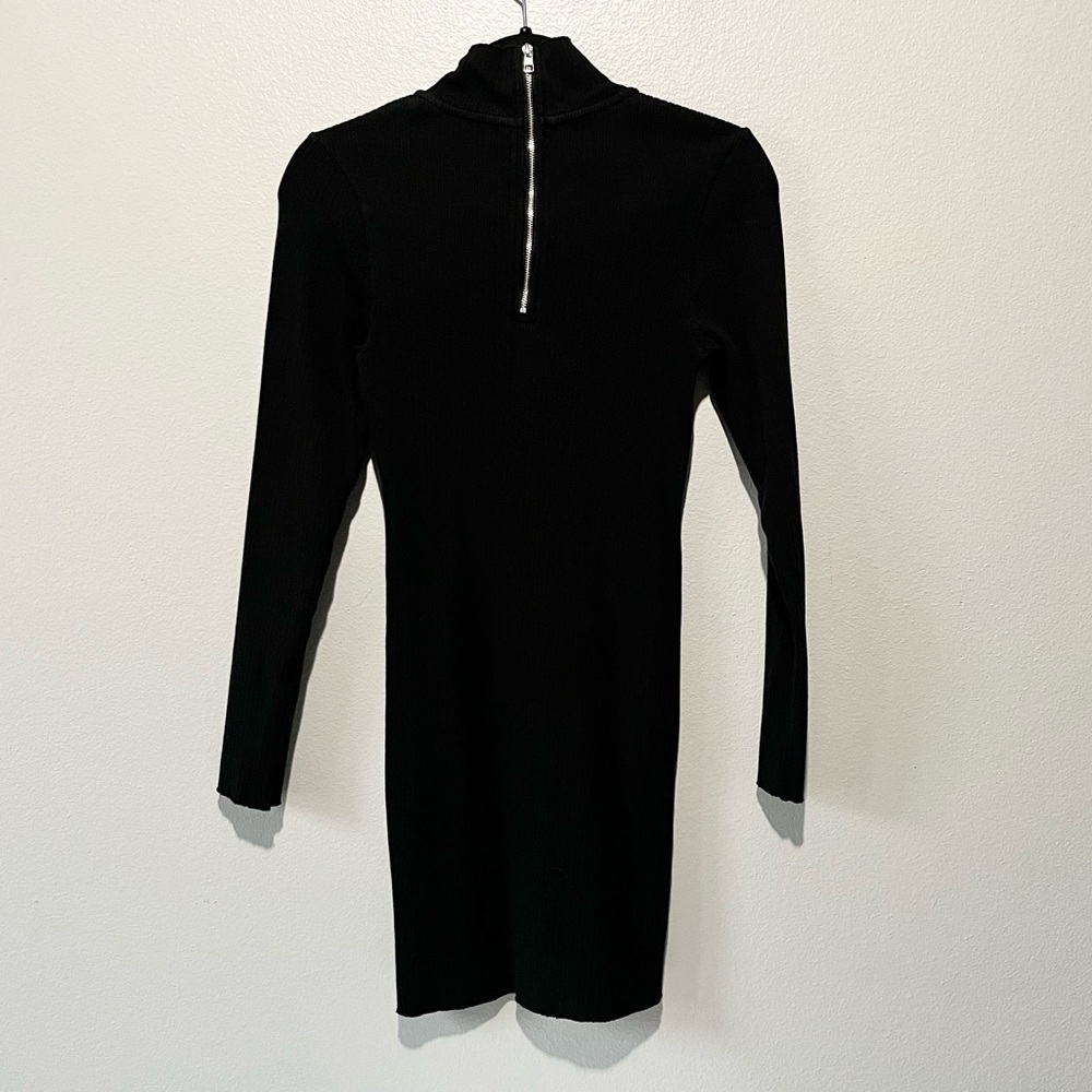 CALVIN KLEIN JEANS- Elegant Black Long Sleeve Turtleneck Dress Size M - Picture 2 of 4